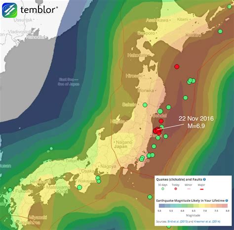 earthquake in japan map